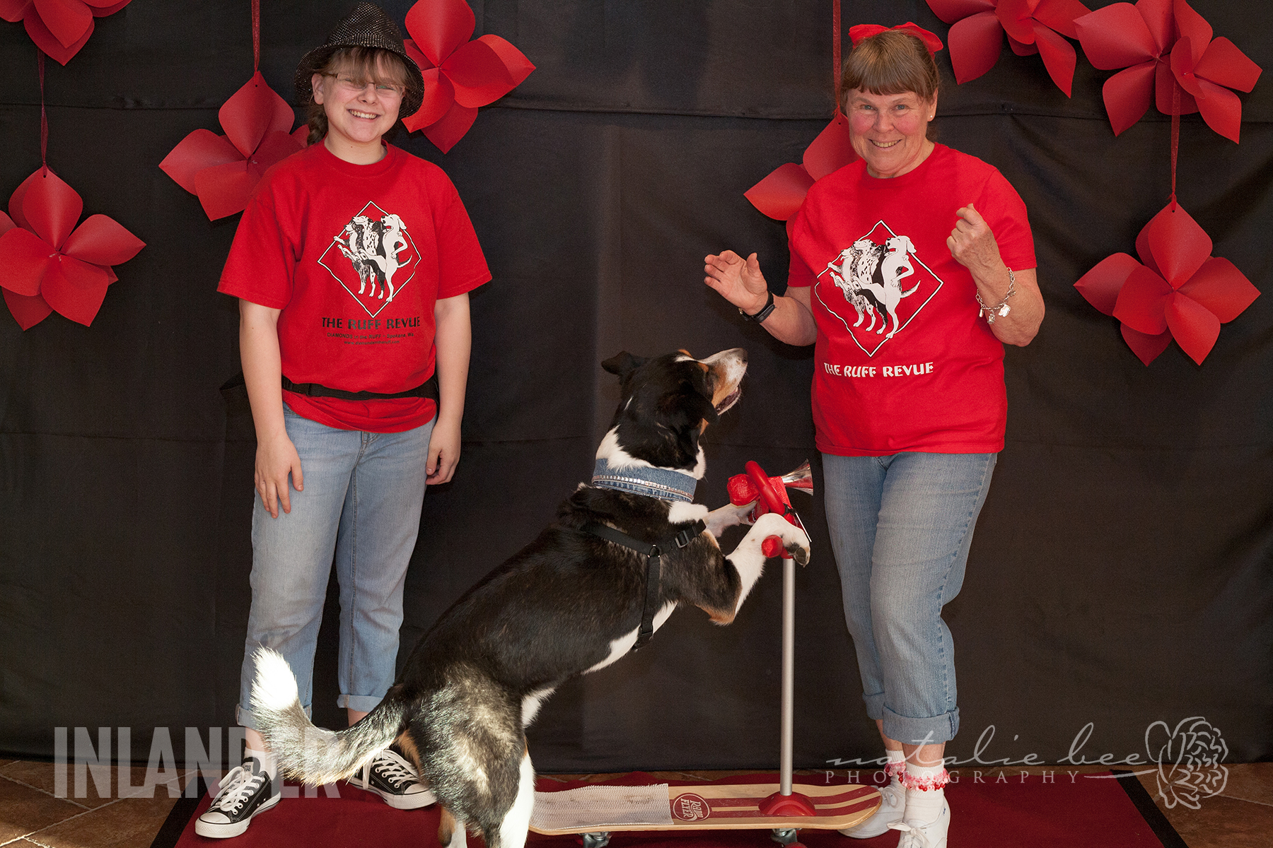 Megan, Scout on his Scooter and Karen